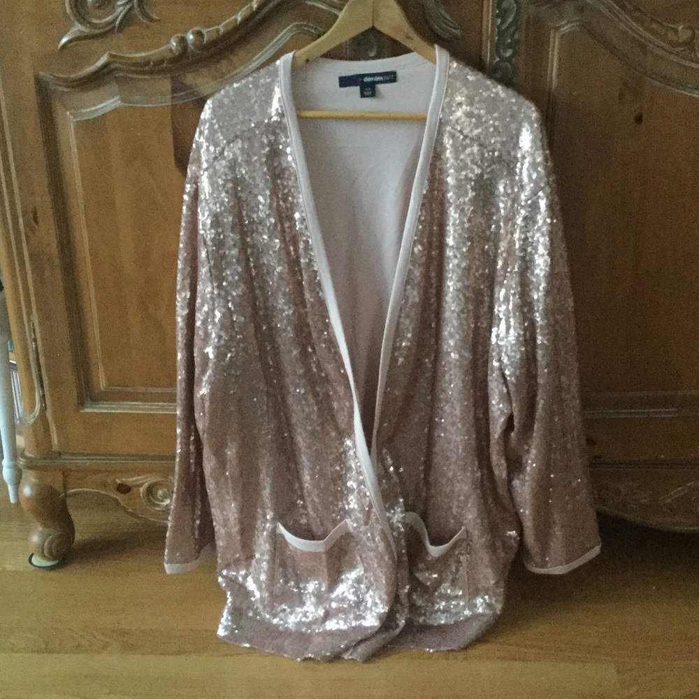 Pink sequined cardigan